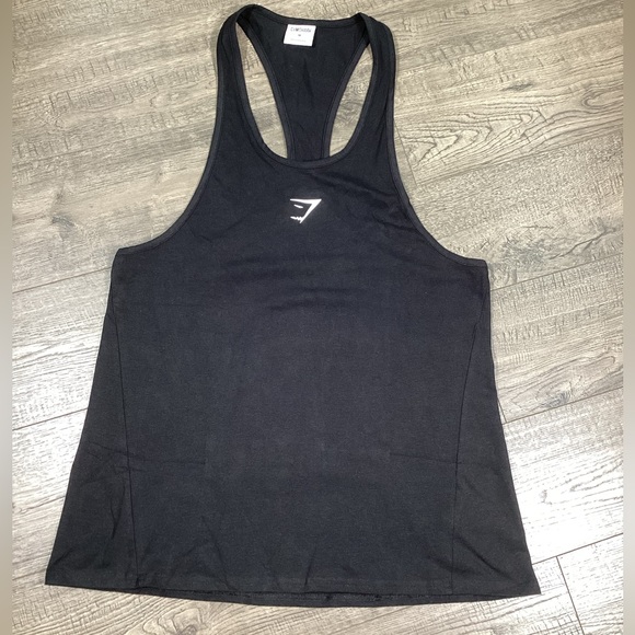 Gymshark Critical Stringer Black Mens Tank Size M Slim Fit Workout Yoga Gymwear - Picture 1 of 8